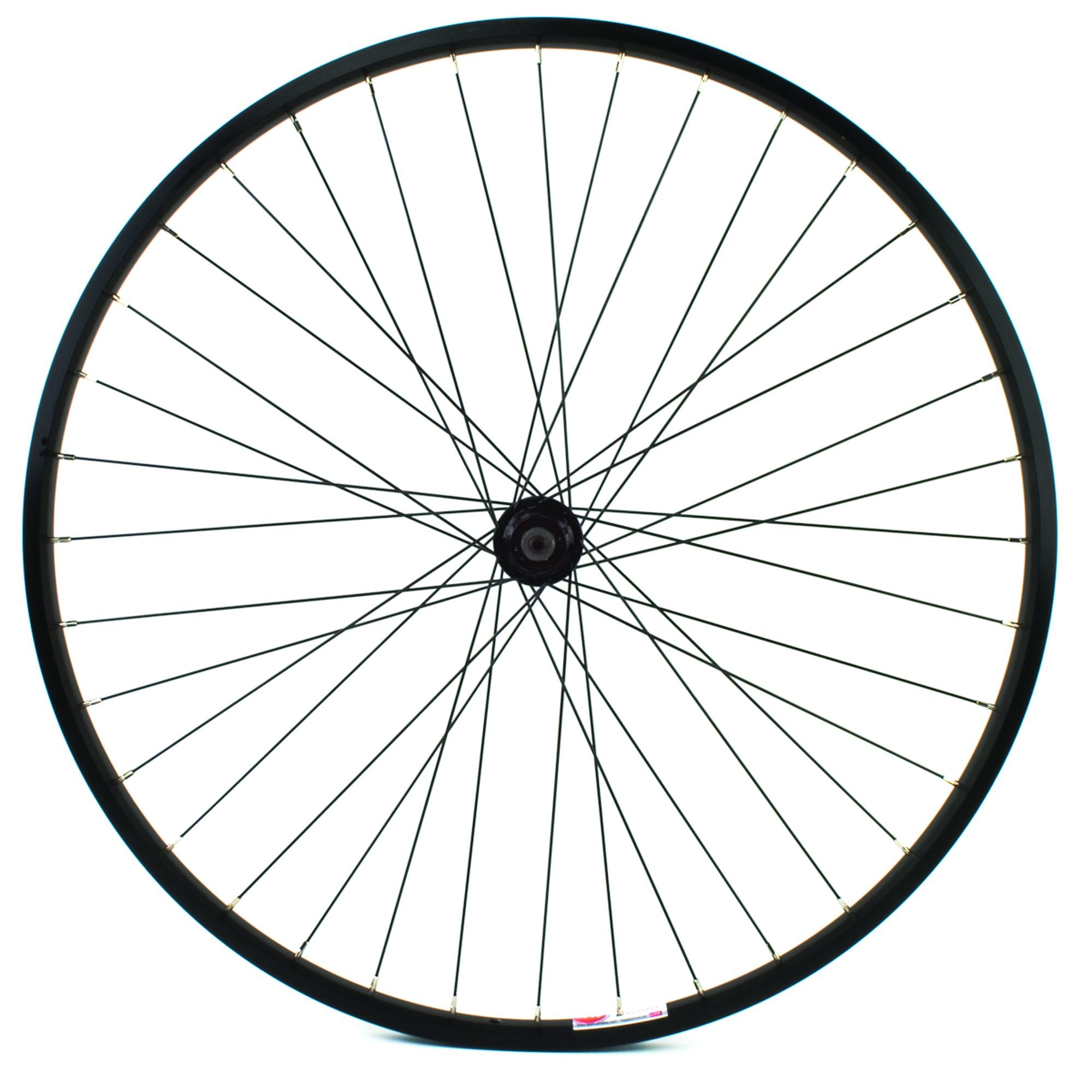 WHEEL SHOP Wheel Shp, Rear 700C Wheel, 36H Black Ally Duble Wall Ev E Tur  19/ Black Frmula DC-22 QR 8-10spd 6 Blt Disc Hub, Stainless Spkes